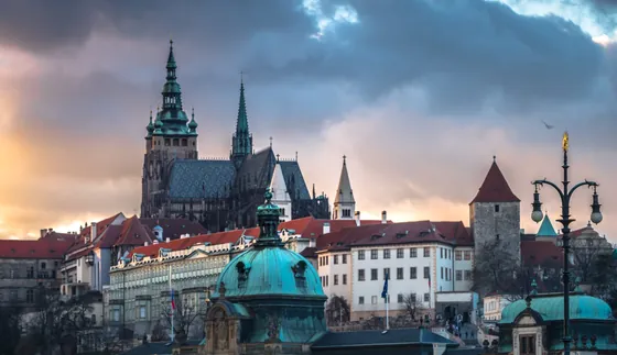 Prague Castle above the Vltava river